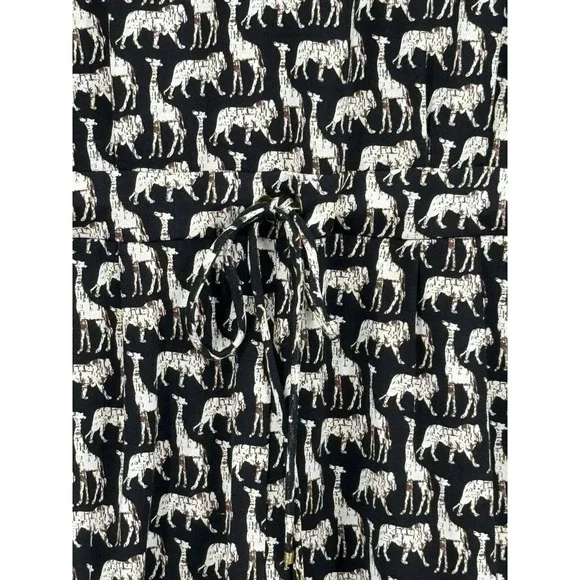 Diane Von Furstenburg Opal Jungle Animal Print Silk Button Front Romper Size 6‎ - Picture 6 of 15